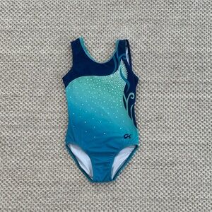 GK Elite Delicate Blue Gymnastics Leotard, Youth Large